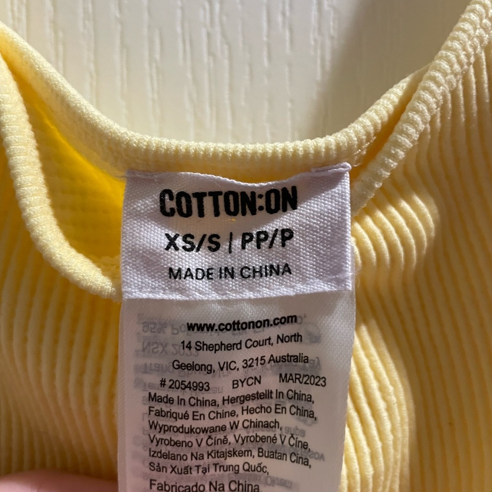 cotton on cropped tee yellow